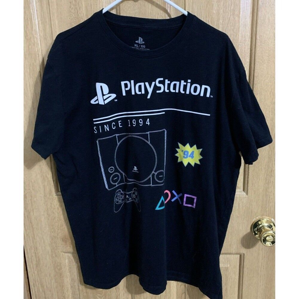 Sony PlayStation Retro Shirt Men’s XL Black Yellow 1994 Graphic Tee